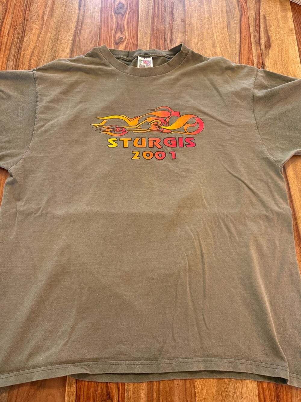 Vintage 2001 Sturgis Motorcycle Rally Green T-Shirt Size XL